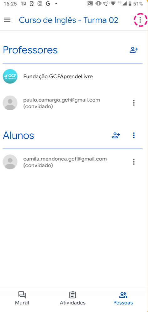 como atualizar seu google sala de aula do celular